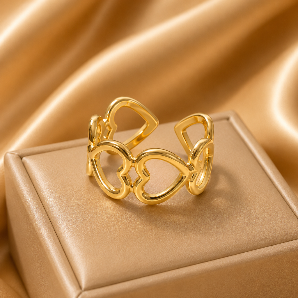 18K Gold Plated Open Adjustable Rings