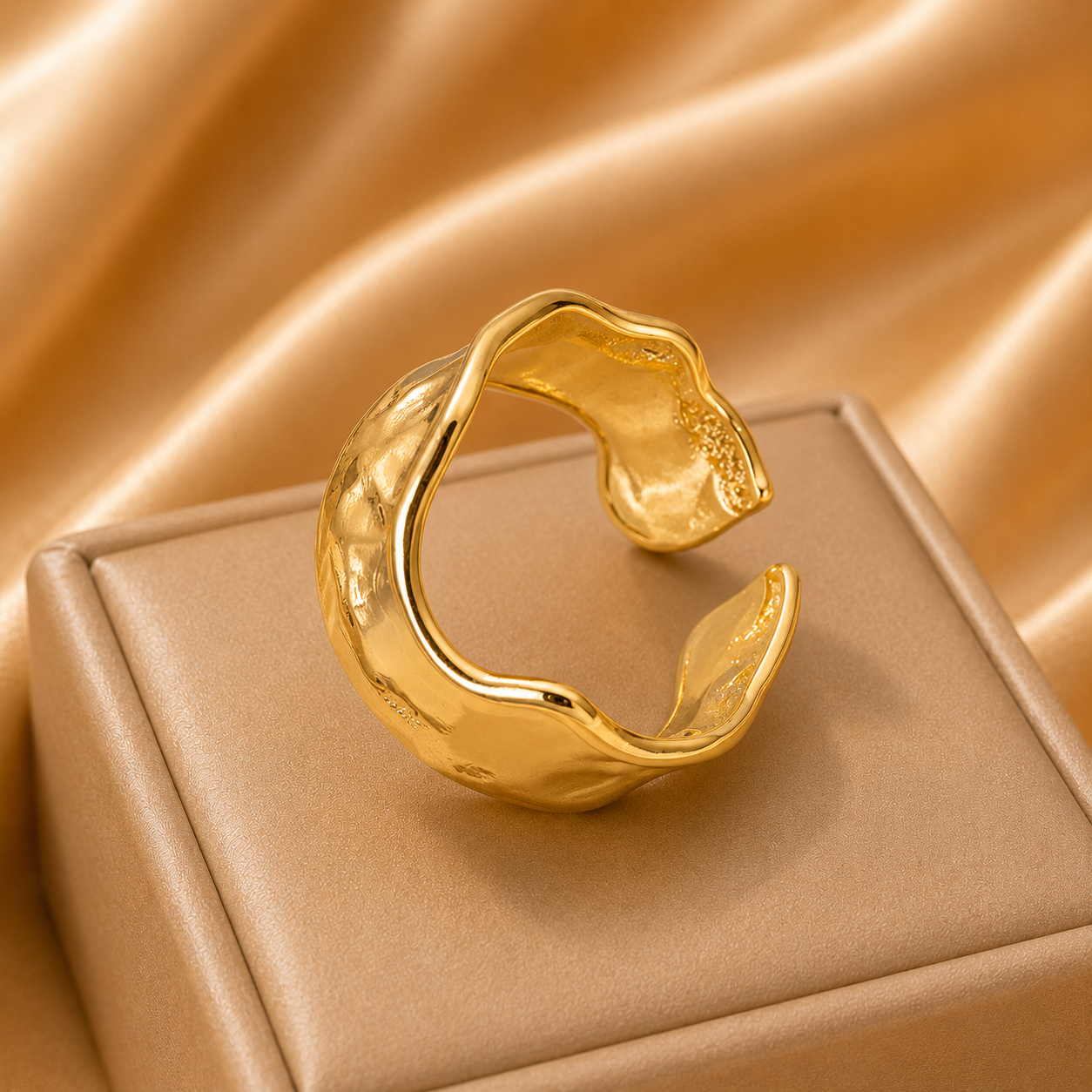 18K Gold Plated Open Adjustable Rings