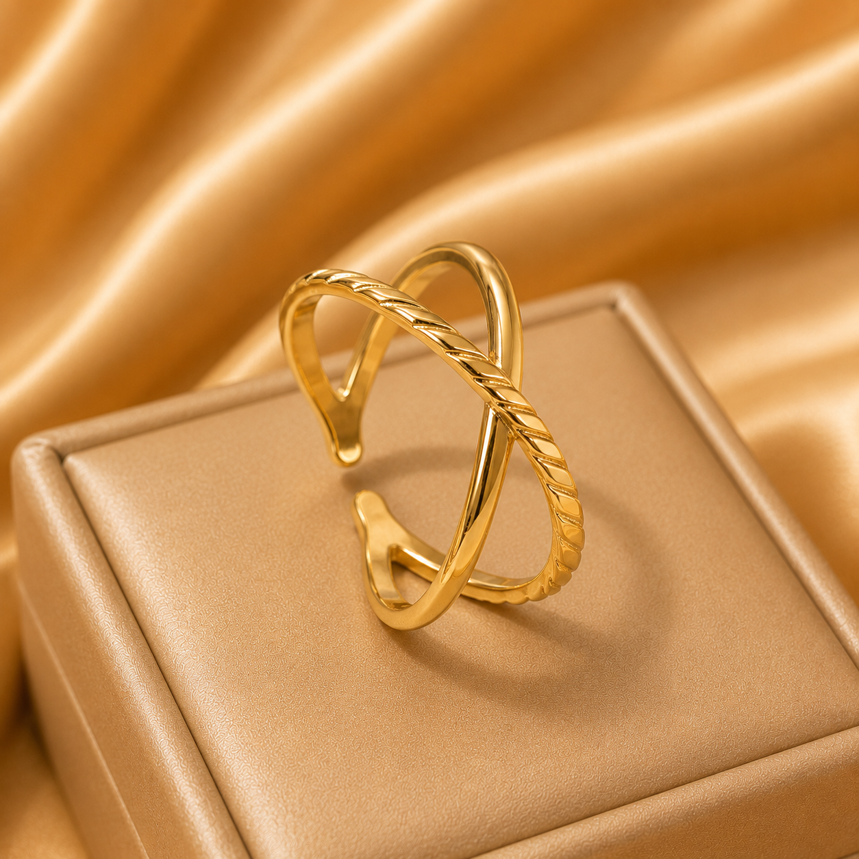 18K Gold Plated Open Adjustable Rings