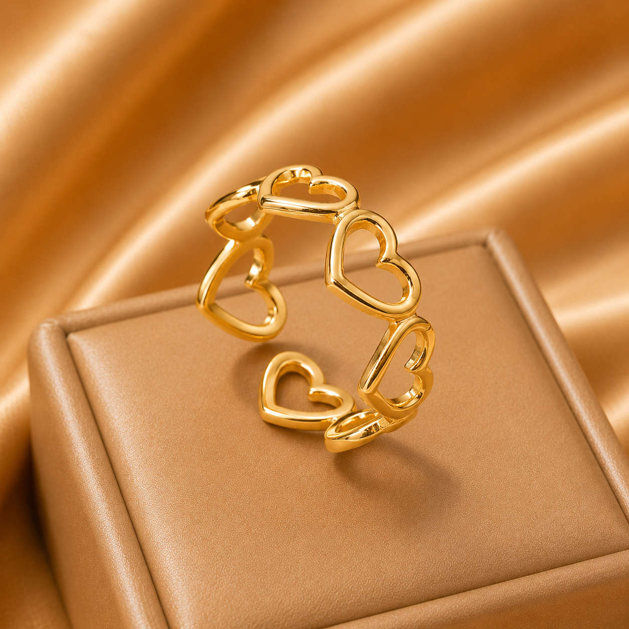 18K Gold Plated Open Adjustable Rings