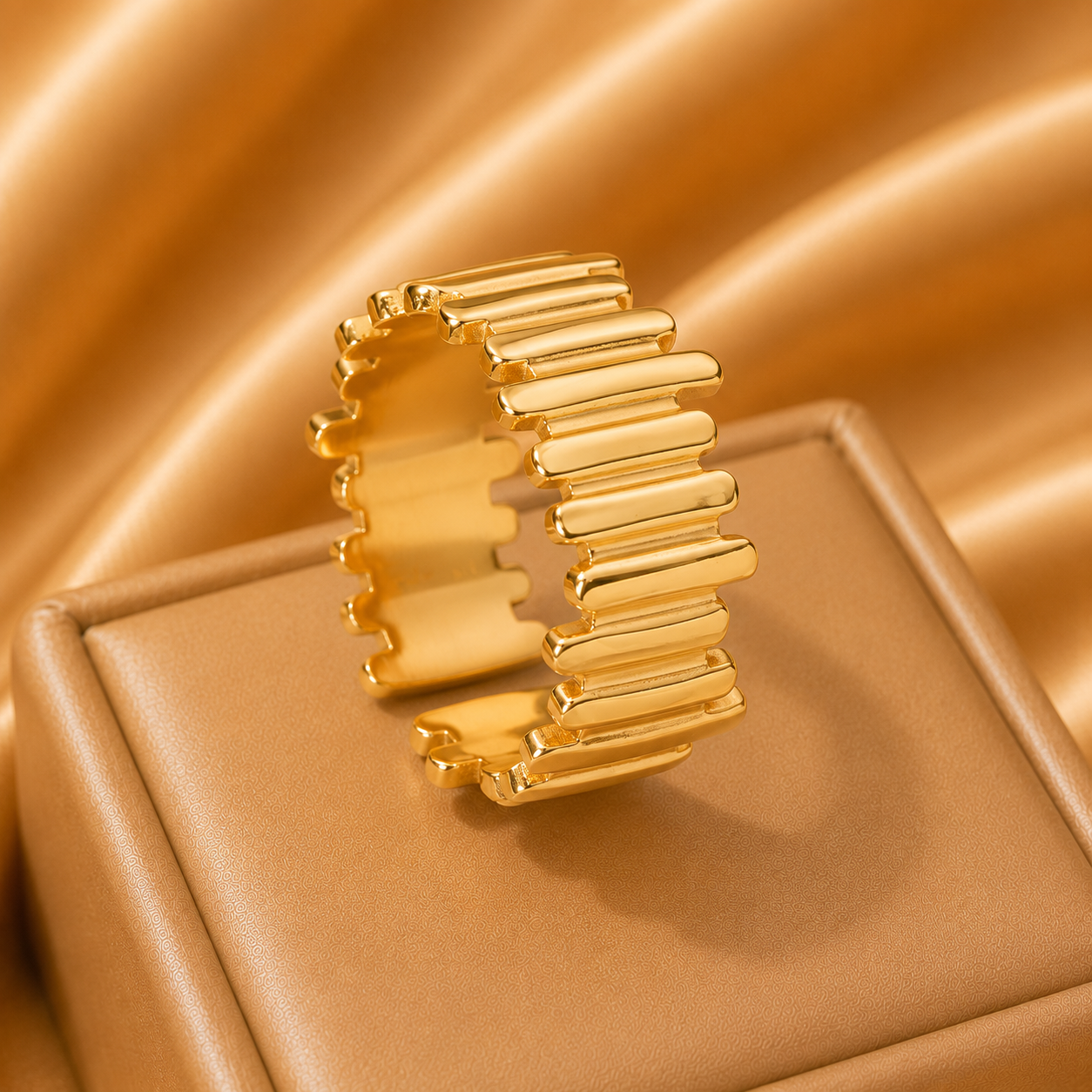18K Gold Plated Open Adjustable Rings