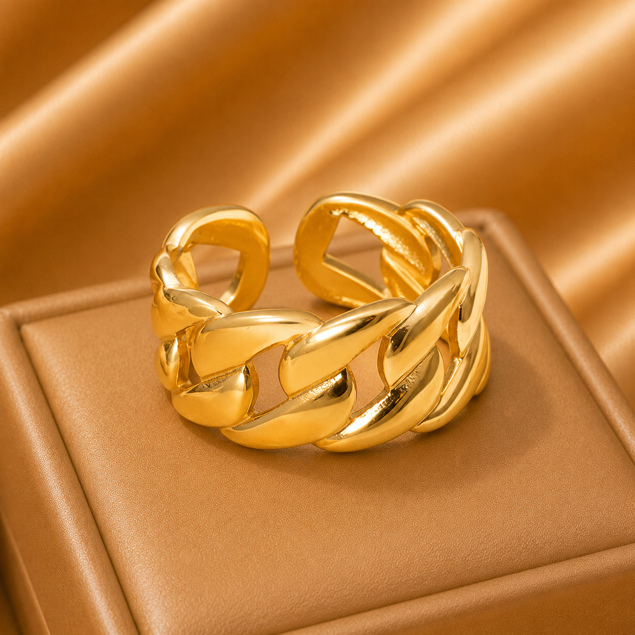 18K Gold Plated Open Adjustable Rings