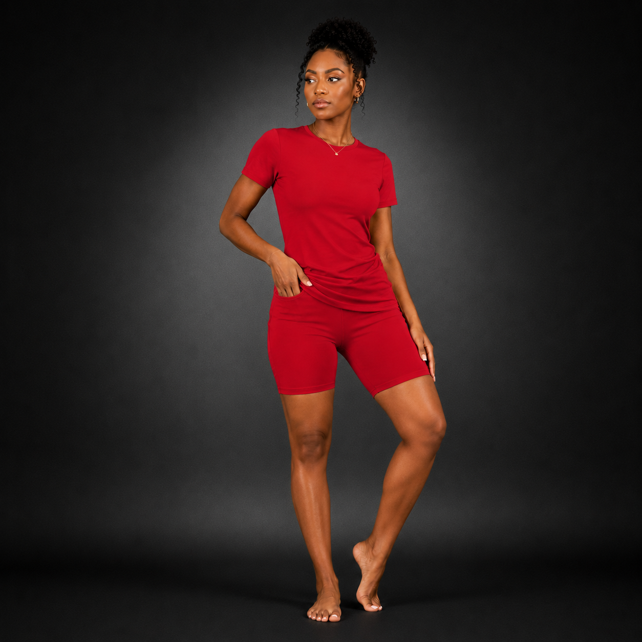 Two Piece Biker Short Set