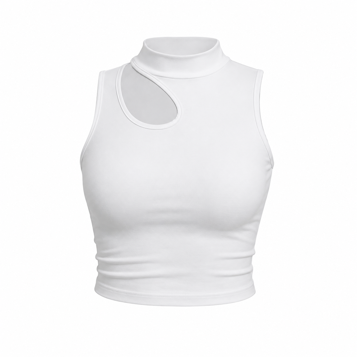 Sleeveless crop mock top