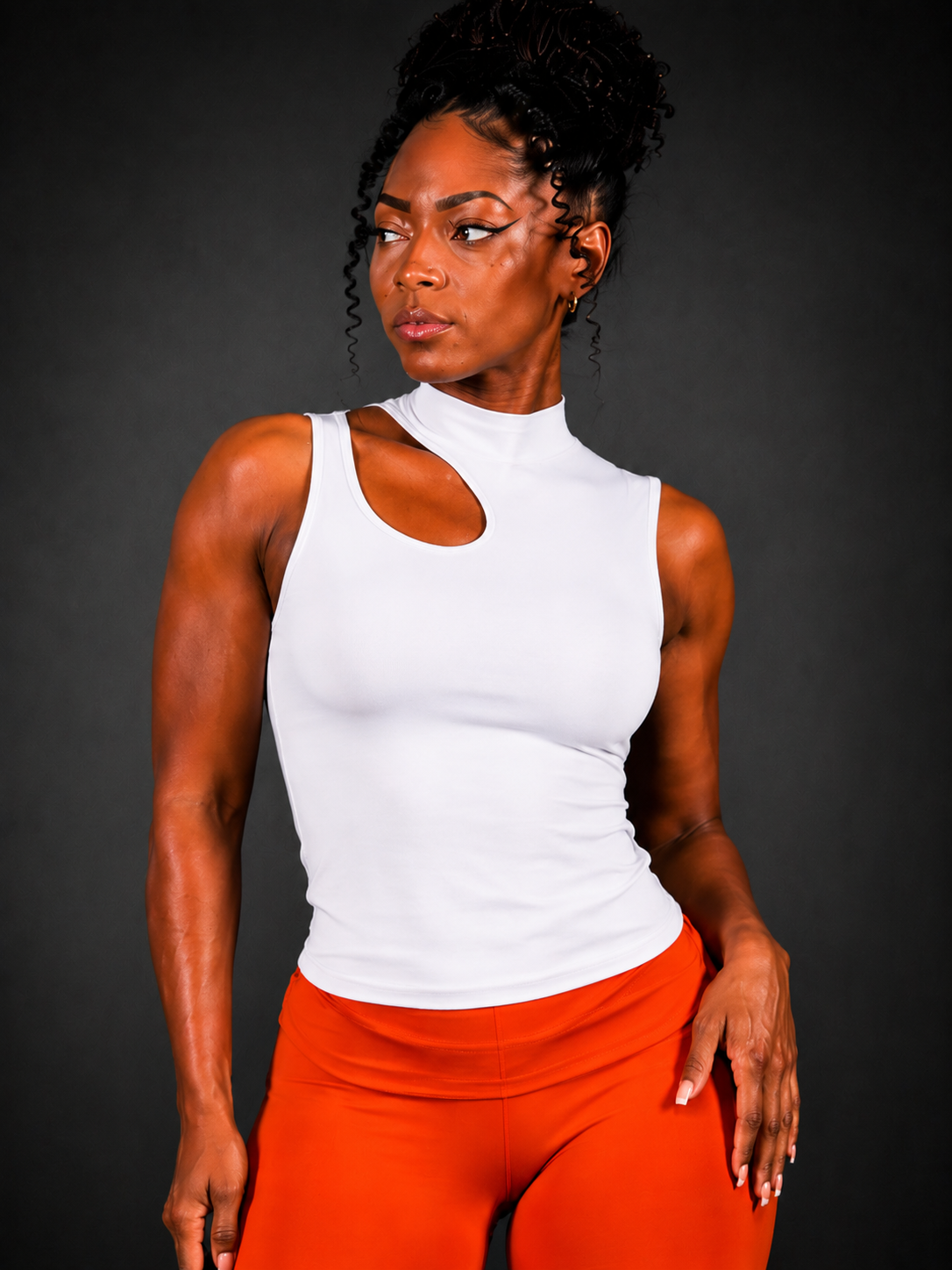 Sleeveless crop mock top