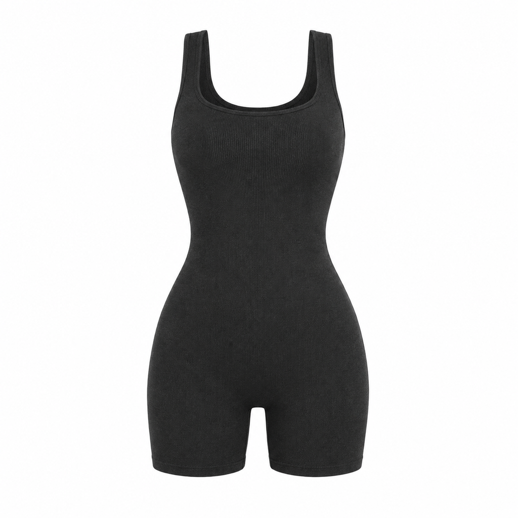 One piece ribbed romper
