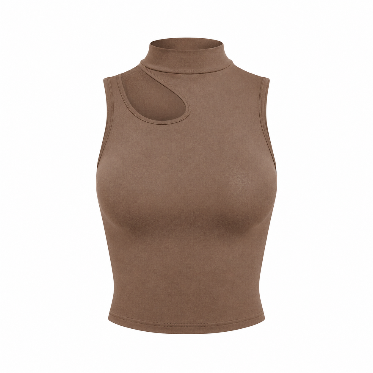 Sleeveless crop mock top
