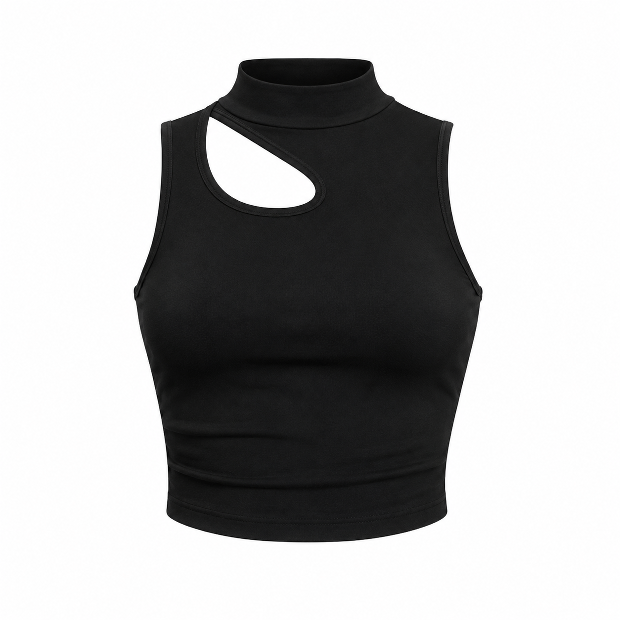 Sleeveless crop mock top