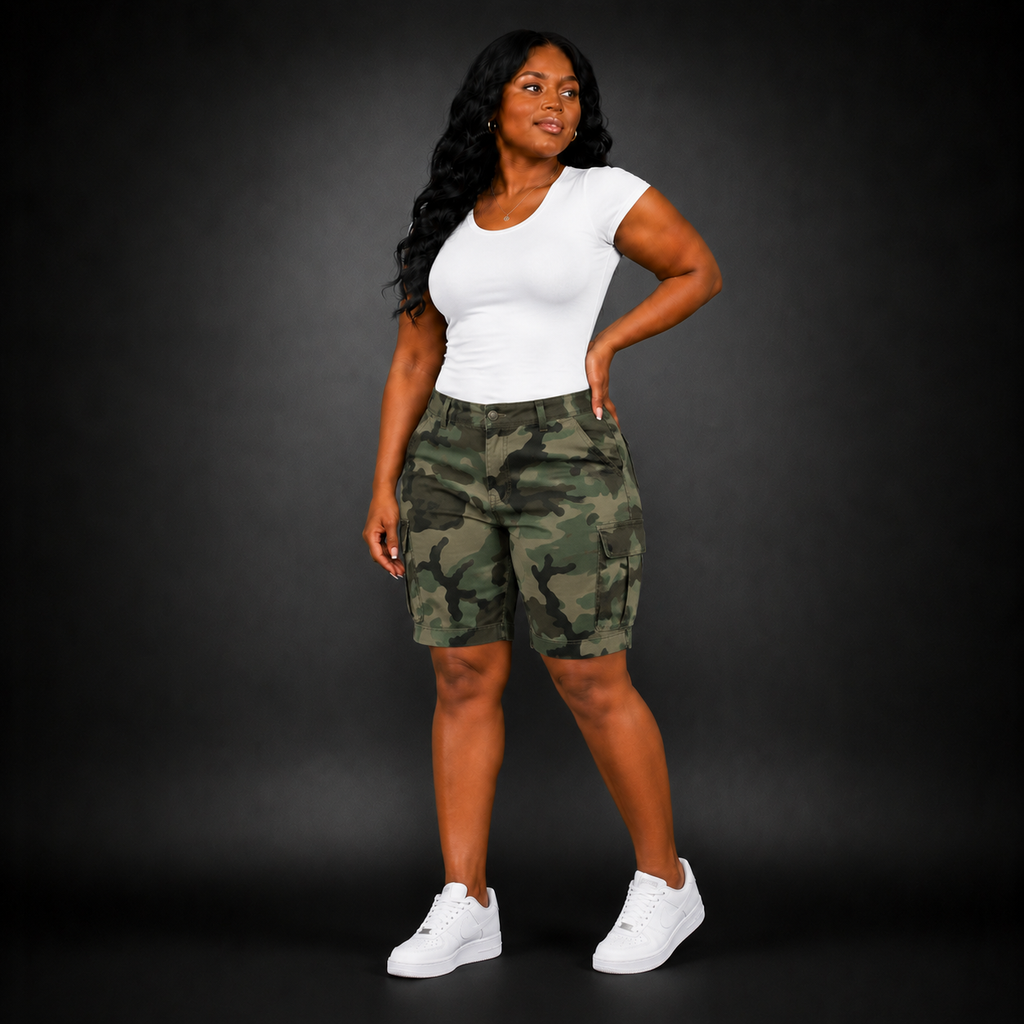 Women cargo shorts with pockets