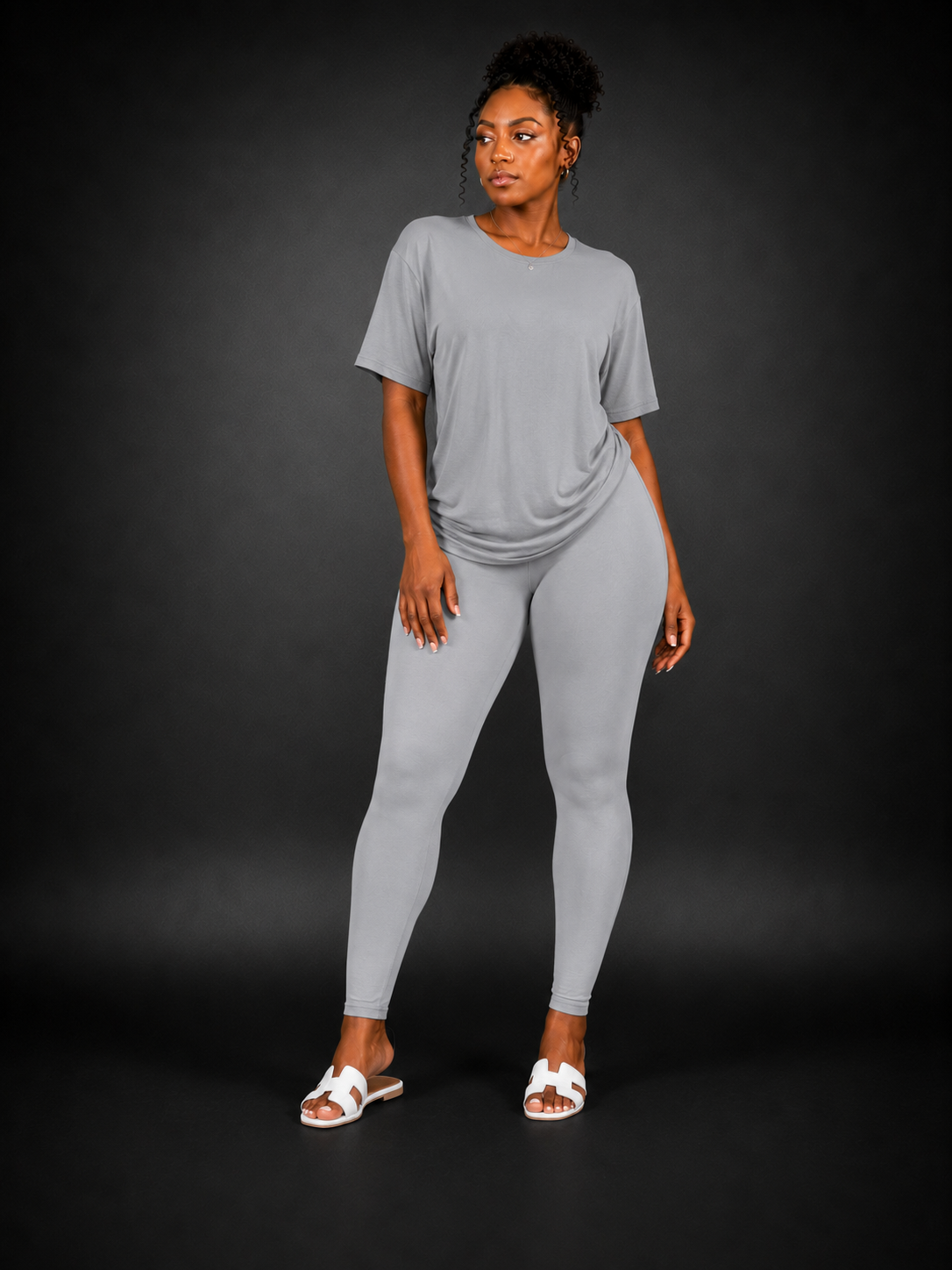 Two piece drop shoulder legging set