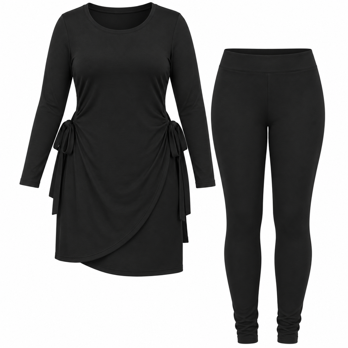 Long Sleeve Split Shirt Legging Set