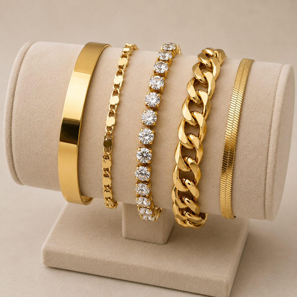 Gold Plated Bracelets Set