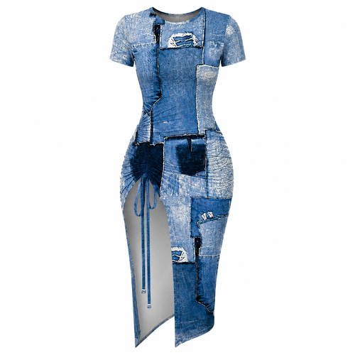 Adjustable Drawstring Maxi Dress