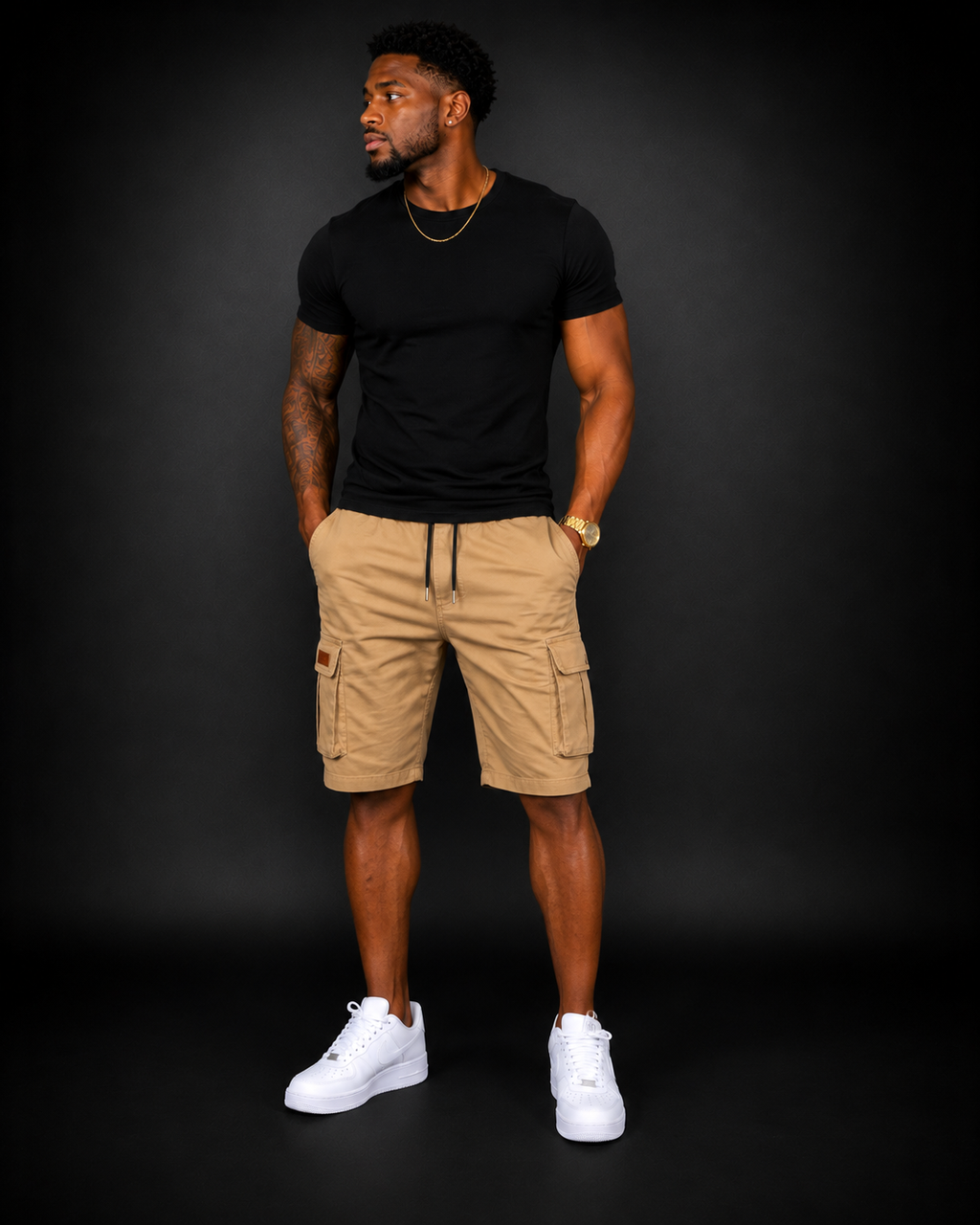 Men Drawstring Cargo