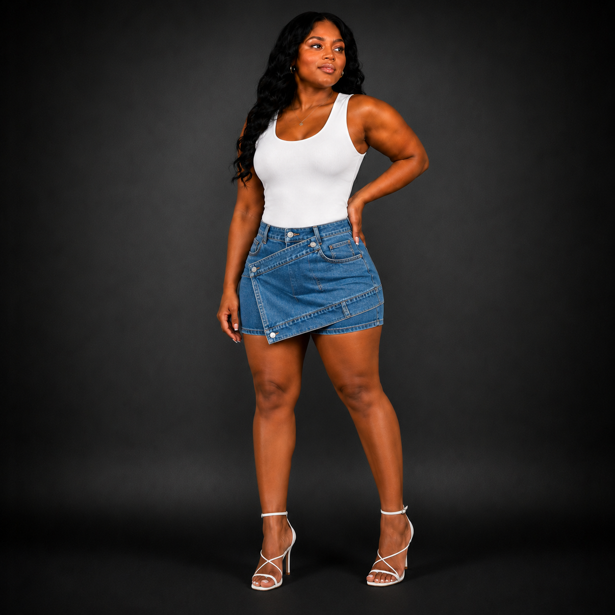 Denim Short Skort