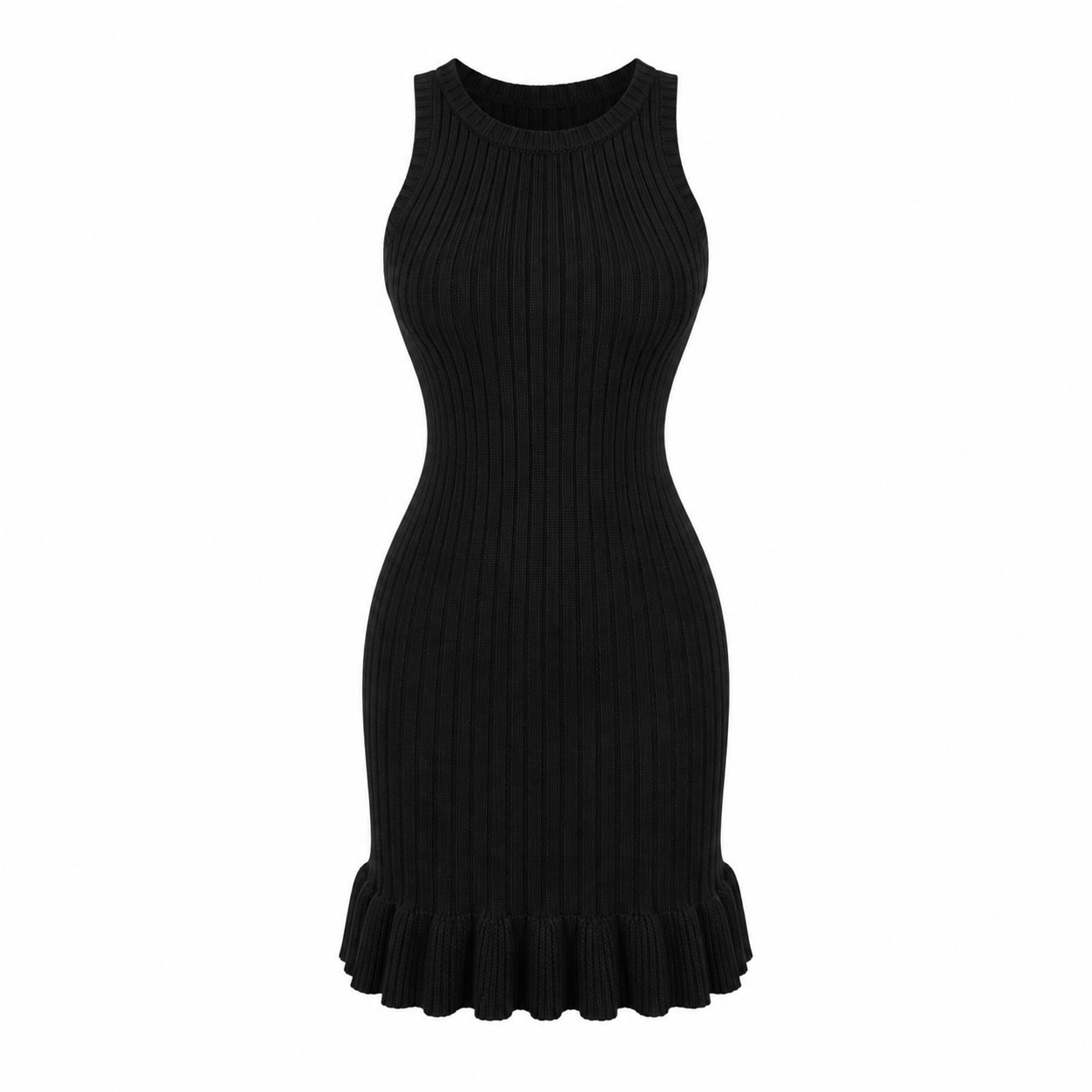 Sleeveless Ruffle Hem Dress