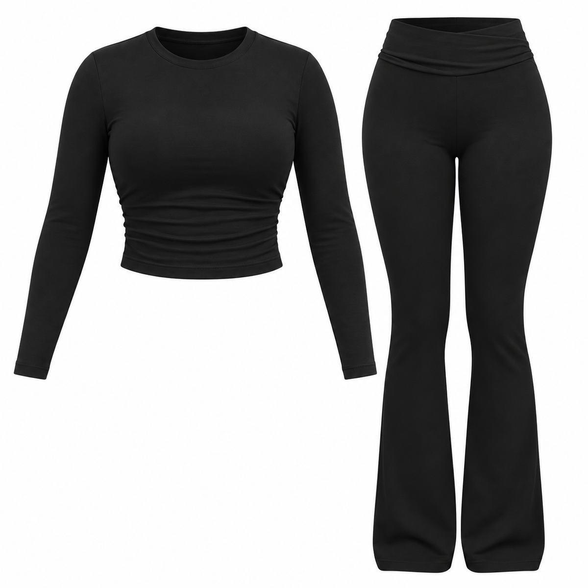 Folded Leggings Long Sleeve Matching Set