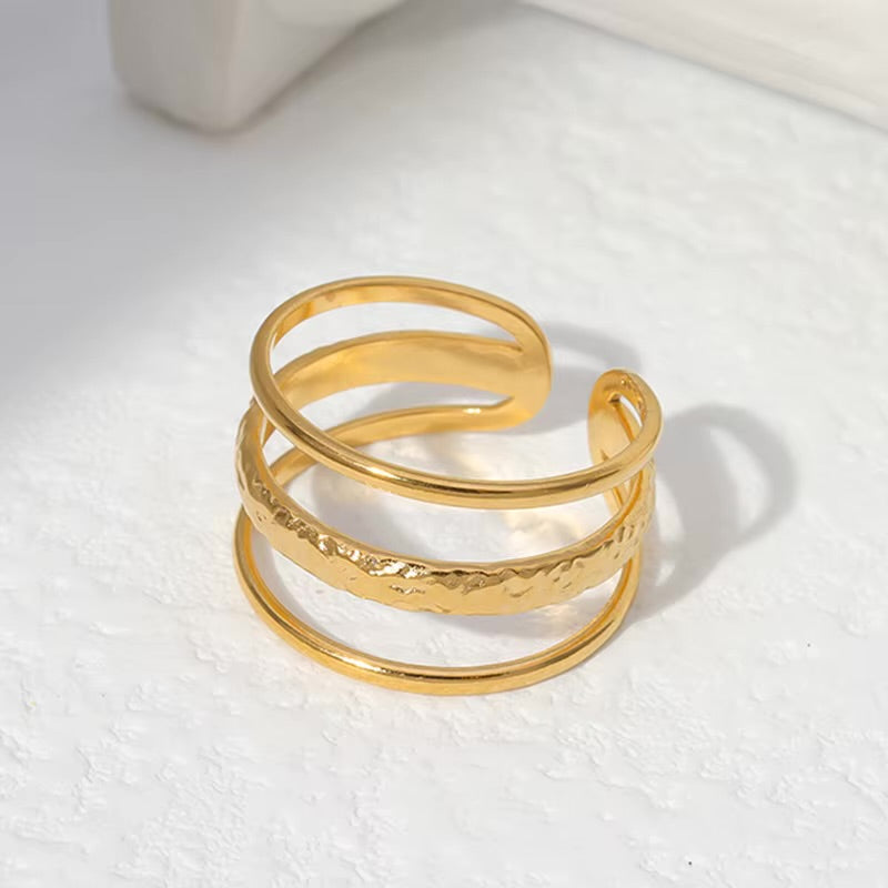 18K Gold Plated Open Adjustable Rings