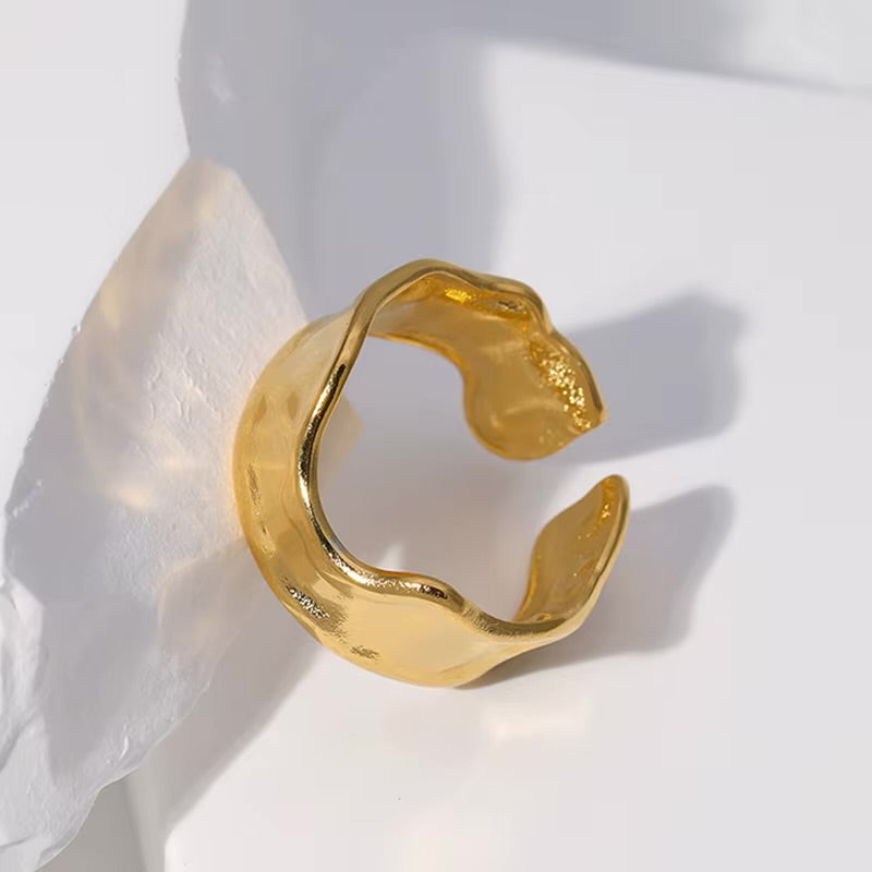 18K Gold Plated Open Adjustable Rings