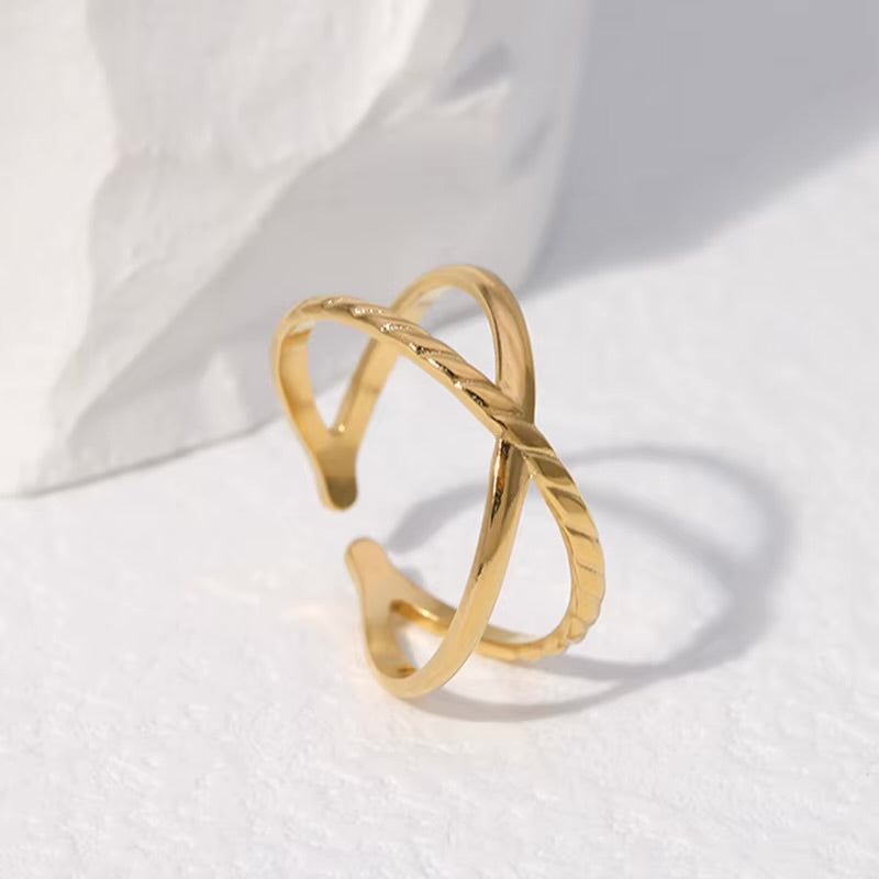18K Gold Plated Open Adjustable Rings