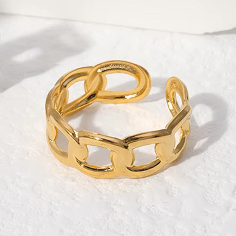 18K Gold Plated Open Adjustable Rings