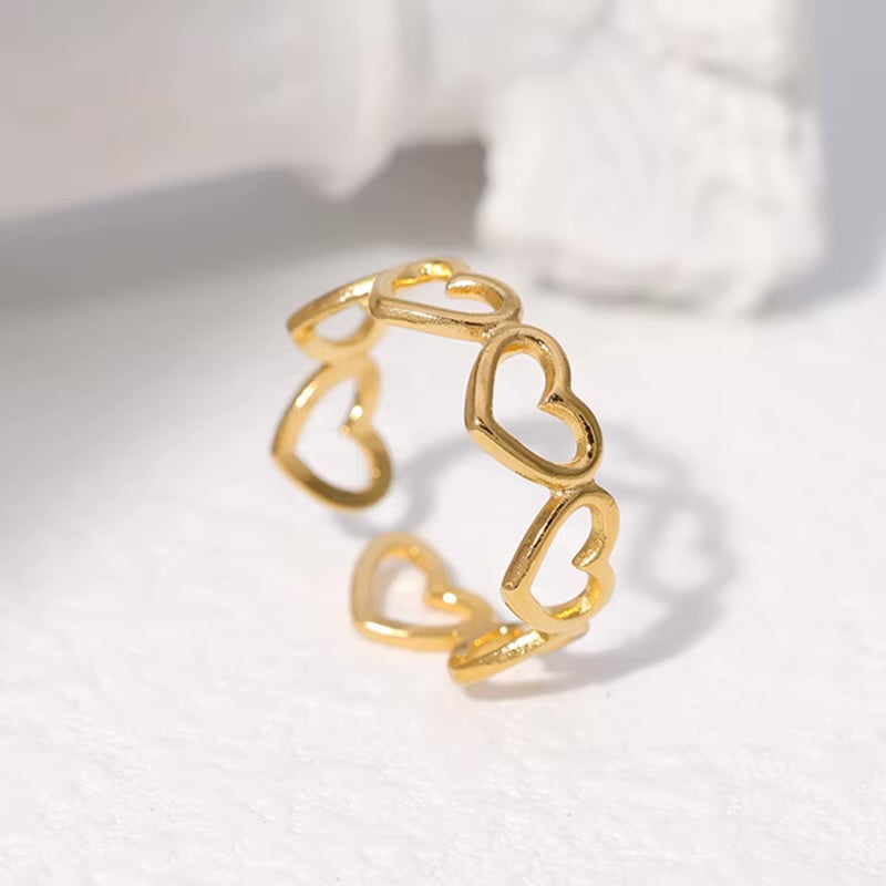 18K Gold Plated Open Adjustable Rings