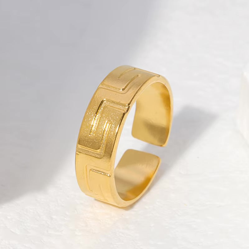 18K Gold Plated Open Adjustable Rings