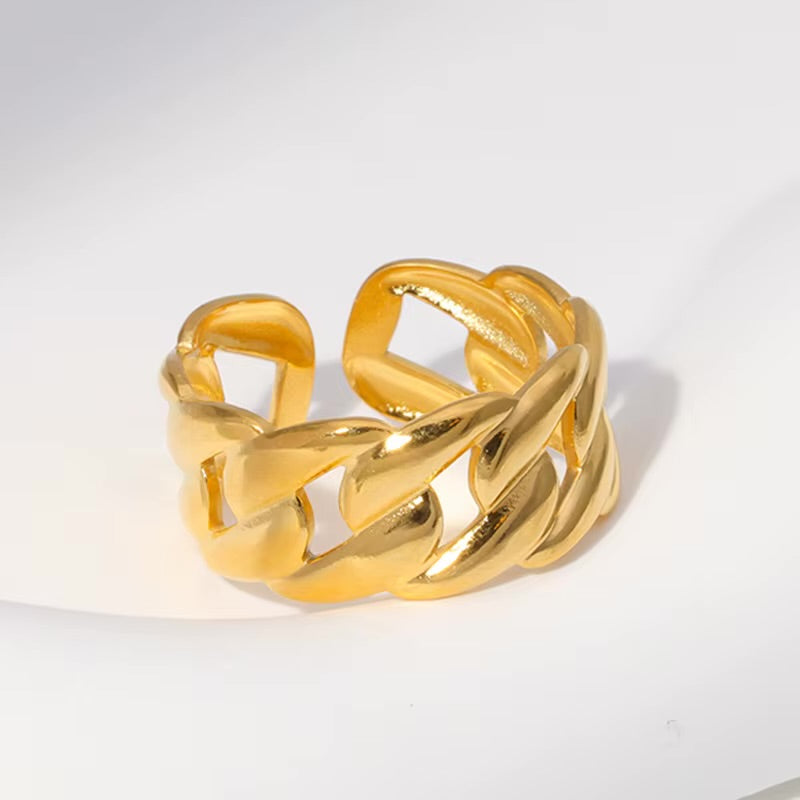 18K Gold Plated Open Adjustable Rings