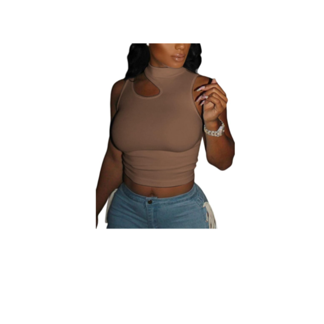 Sleeveless crop mock top