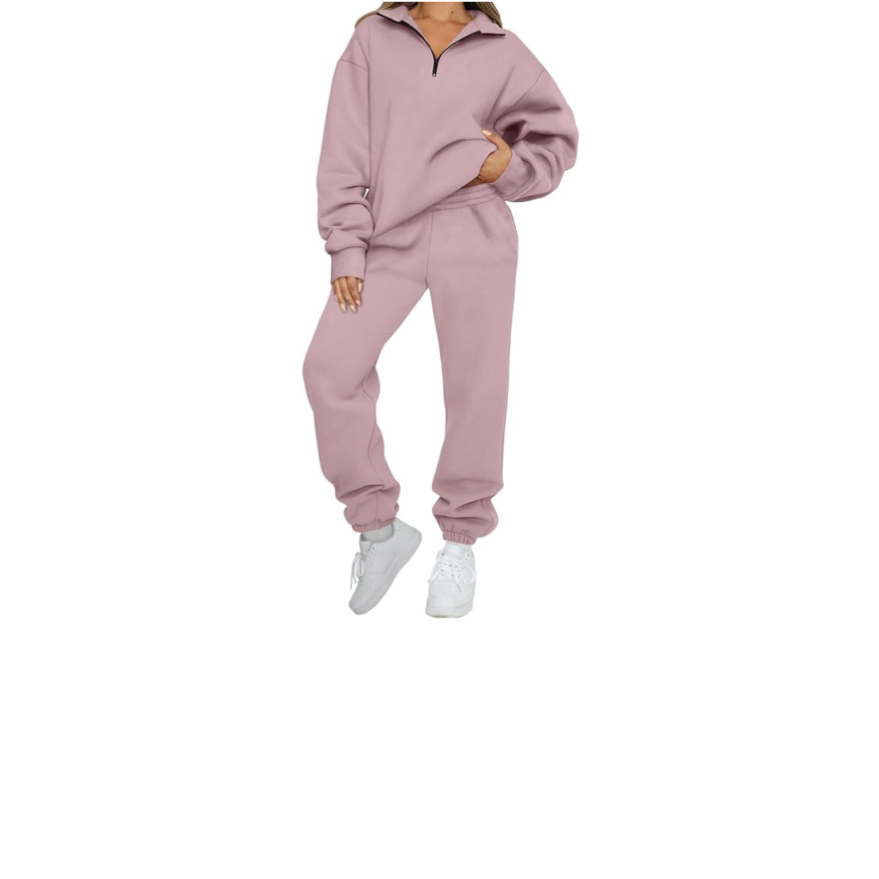 2 Piece half zip pullover sweatsuit